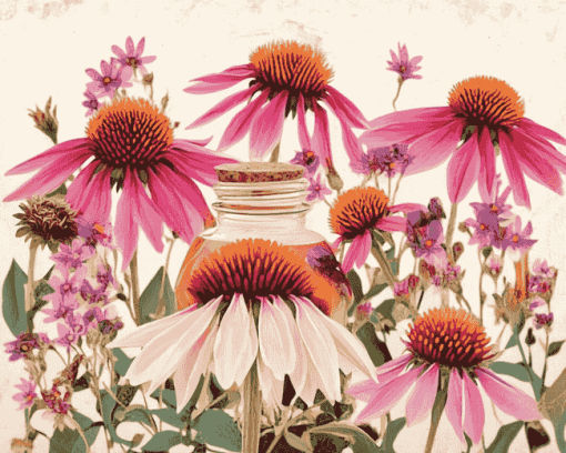 Aesthetic Echinacea Blossoms Diamond Painting