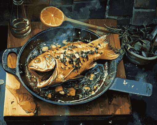 Aesthetic Fish Cuisine Diamond Painting