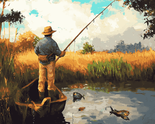 Aesthetic Fishing Landscape Diamond Painting