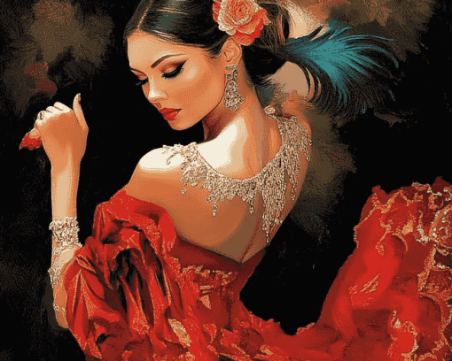 Aesthetic Flamenco Woman Diamond Painting