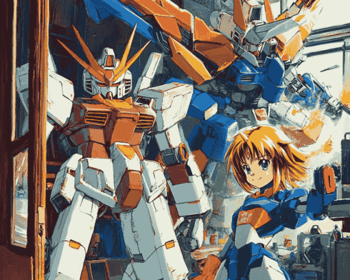 Aesthetic G Gundam Anime Diamond Painting