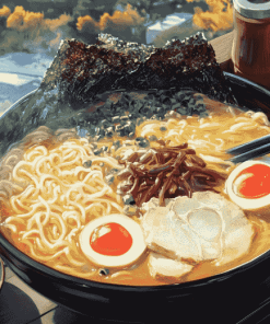 Aesthetic Korean Ramen Meals Diamond Painting