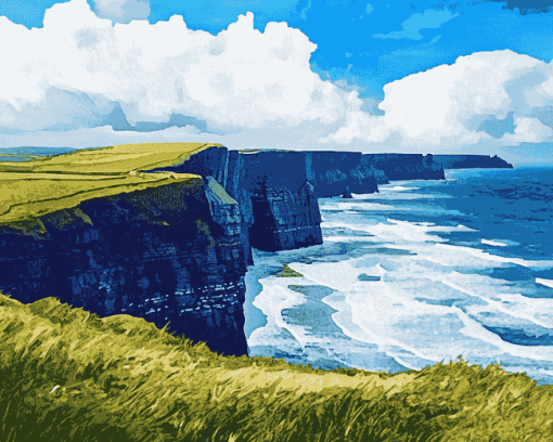 Aesthetic Lahinch Beach View Diamond Painting