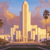 Aesthetic Los Angeles Sunset Temple Diamond Painting