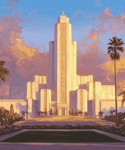 Aesthetic Los Angeles Sunset Temple Diamond Painting