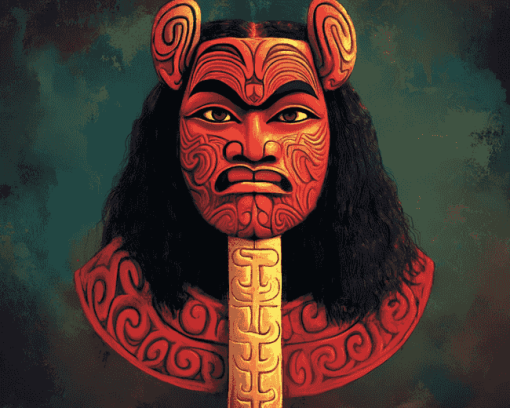 Aesthetic Maori Tiki Fantasy Diamond Painting