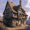 Aesthetic Medieval Inn Building Diamond Painting