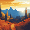 Aesthetic Mountain Path Diamond Painting