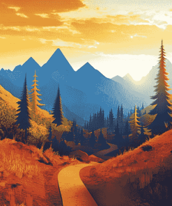 Aesthetic Mountain Path Diamond Painting