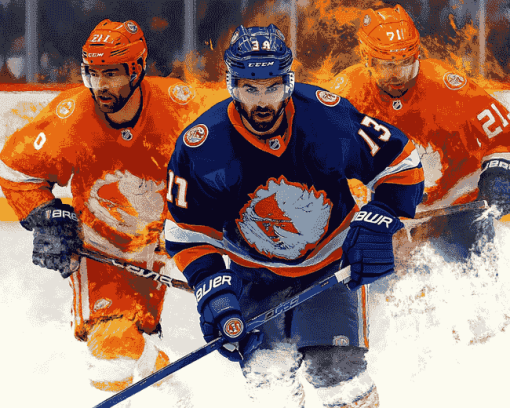 Aesthetic NY Islanders Ice Hockey Diamond Painting