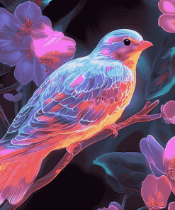 Aesthetic Neon Bird Diamond Painting