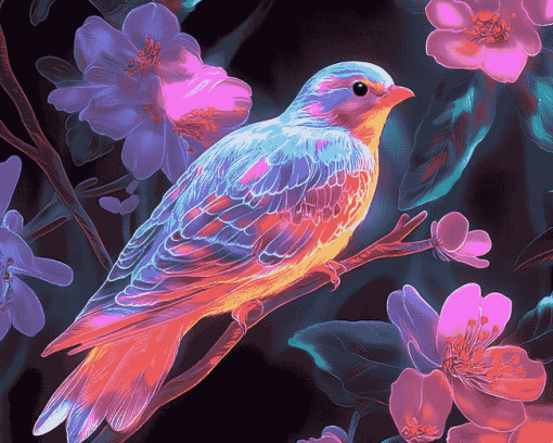 Aesthetic Neon Bird Diamond Painting