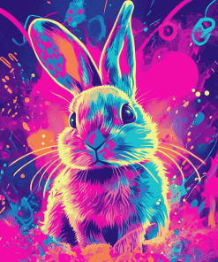 Aesthetic Neon Rabbit Diamond Painting