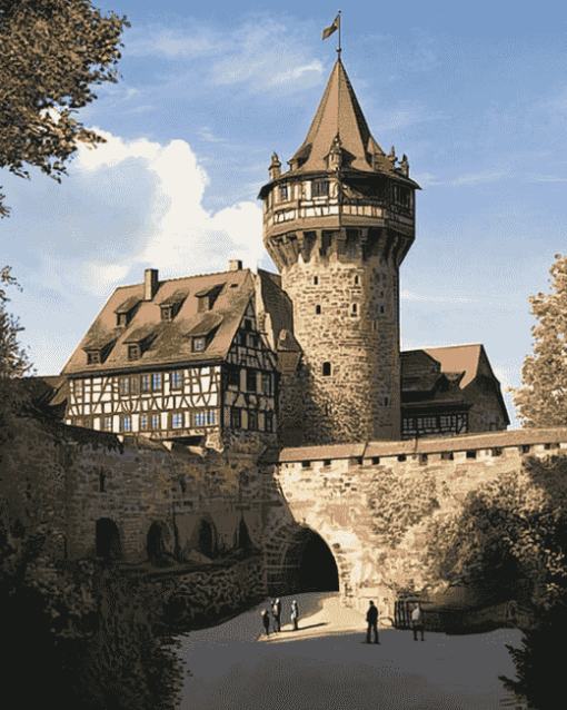 Aesthetic Nuremberg Castle Diamond Painting