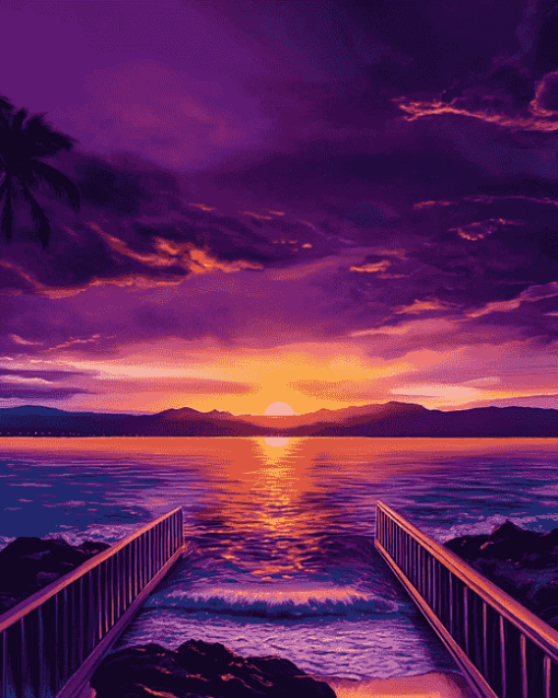 Aesthetic Ocean Sunset Diamond Painting