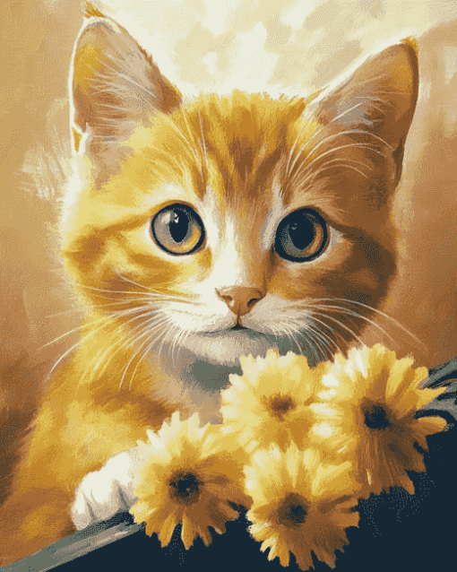 Aesthetic Orange Tabby Kittens Diamond Painting