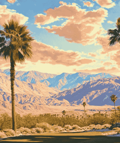 Aesthetic Palm Desert Landscape Diamond Painting