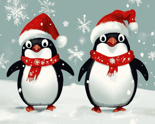 Aesthetic Penguin Christmas Diamond Painting