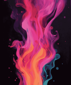 Aesthetic Pink Fire Diamond Painting