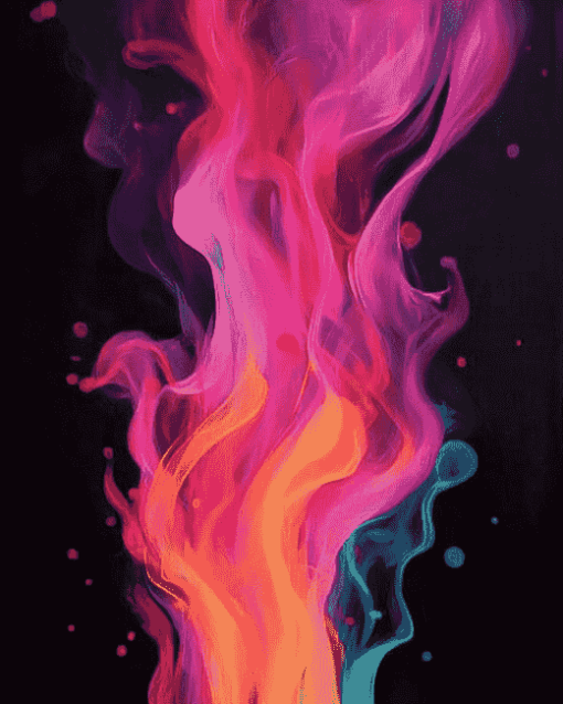 Aesthetic Pink Fire Diamond Painting