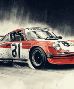 Aesthetic Porsche Race Diamond Painting