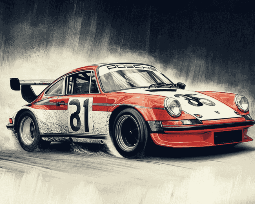 Aesthetic Porsche Race Diamond Painting