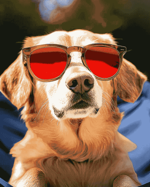 Aesthetic Puppy Sunglasses Diamond Painting