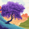 Aesthetic Purple Tree Diamond Painting