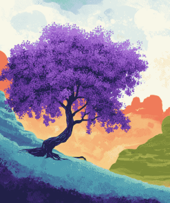 Aesthetic Purple Tree Diamond Painting