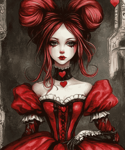 Aesthetic Queen of Hearts Anime Diamond Painting