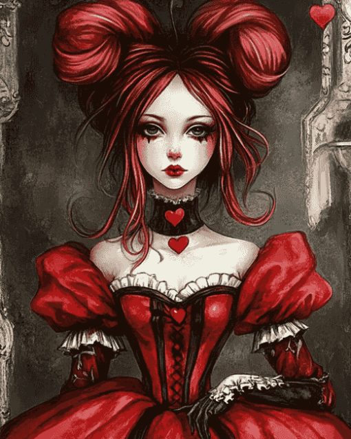 Aesthetic Queen of Hearts Anime Diamond Painting