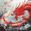 Aesthetic Red Dragon Art Diamond Painting