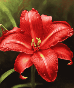 Aesthetic Red Lily Blossoms Diamond Painting