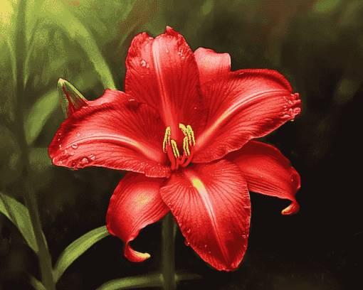 Aesthetic Red Lily Blossoms Diamond Painting