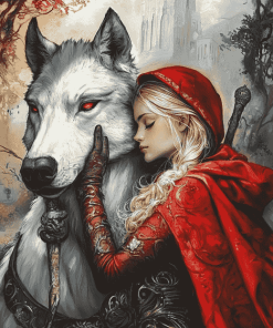 Aesthetic Red Riding Fantasy Diamond Painting