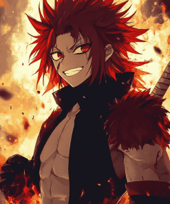 Aesthetic Red Riot Anime Diamond Painting