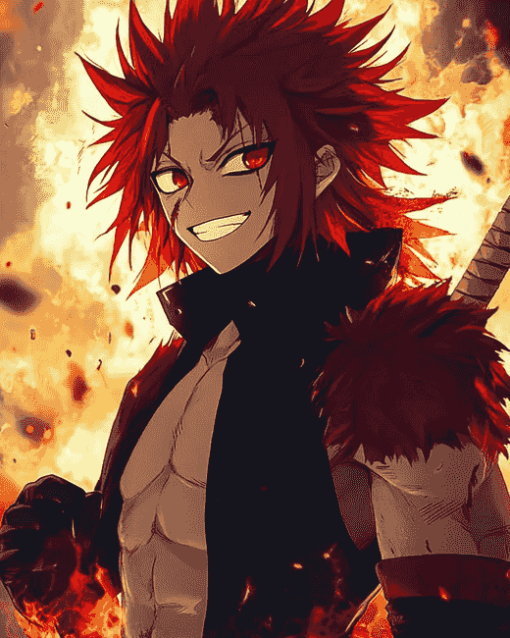 Aesthetic Red Riot Anime Diamond Painting