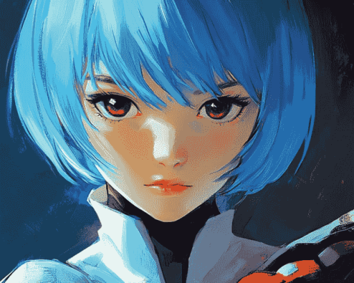 Aesthetic Rei Ayanami Anime Diamond Painting