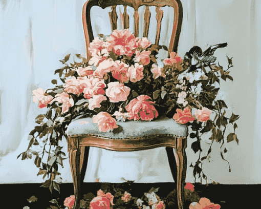 Aesthetic Roses on Chair Diamond Painting