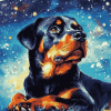 Aesthetic Rottweiler Starry Night Diamond Painting