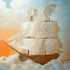 Aesthetic Sail Ship on Ocean Waves Diamond Painting