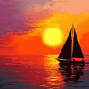 Aesthetic Sailboat Silhouette Diamond Painting