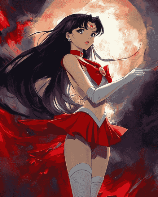 Aesthetic Sailor Mars Anime Diamond Painting