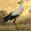 Aesthetic Secretarybird Diamond Painting