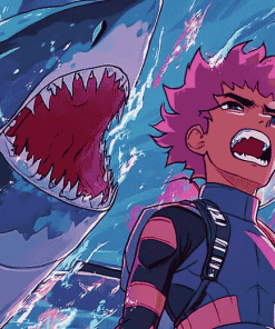 Aesthetic Shark Boy Anime Diamond Painting