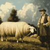 Aesthetic Sheep Portrait Diamond Painting