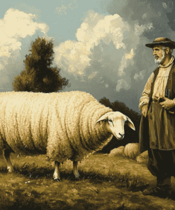 Aesthetic Sheep Portrait Diamond Painting