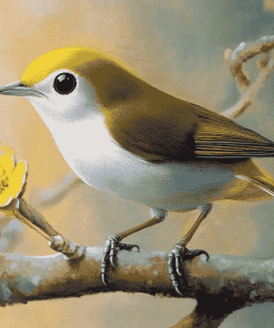 Aesthetic Silvereye Birds Diamond Painting