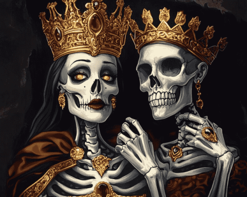 Aesthetic Skull King and Queen Diamond Painting