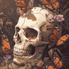 Aesthetic Skull With Butterflies Diamond Painting